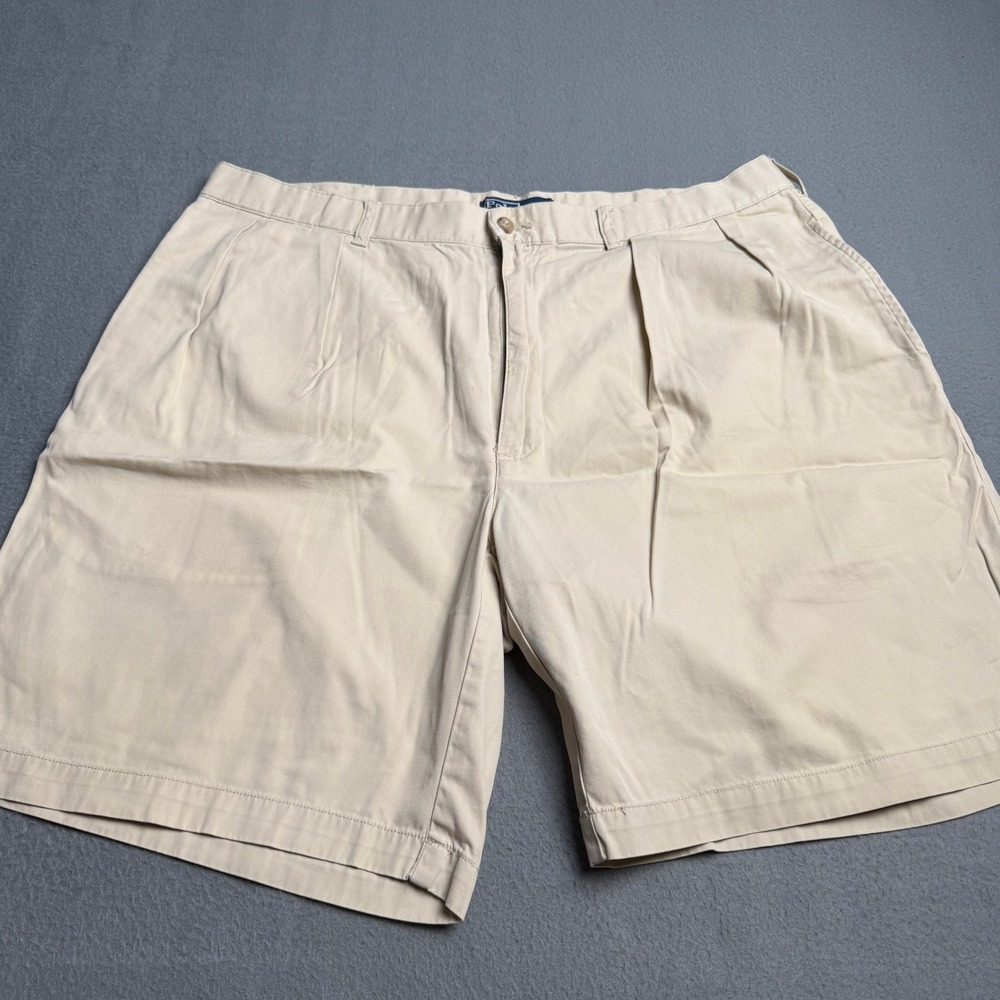 Polo Ralph Lauren Mens Pleated Chino Shorts Tan Beige Cotton Size 40 RN 41381